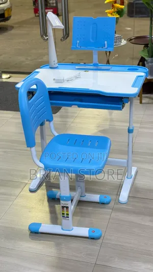Kids Desk and Chair With Led Light Tablet Stand