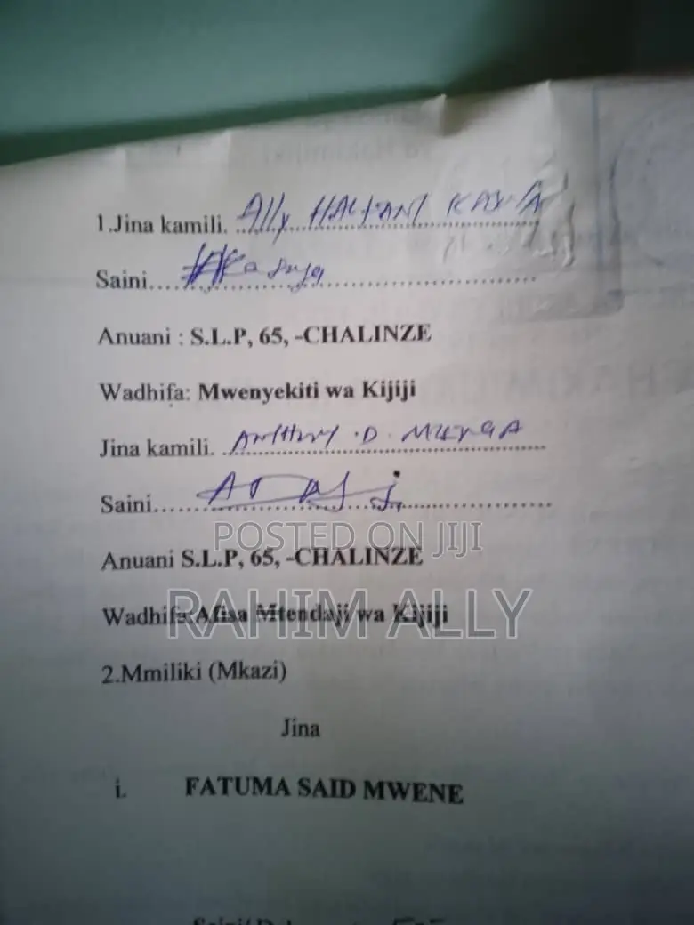 Shamba Linauzwa Lenye Hati Miliki