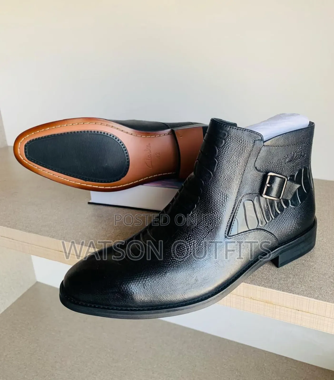 Men's Leather Boots for Official Uses
