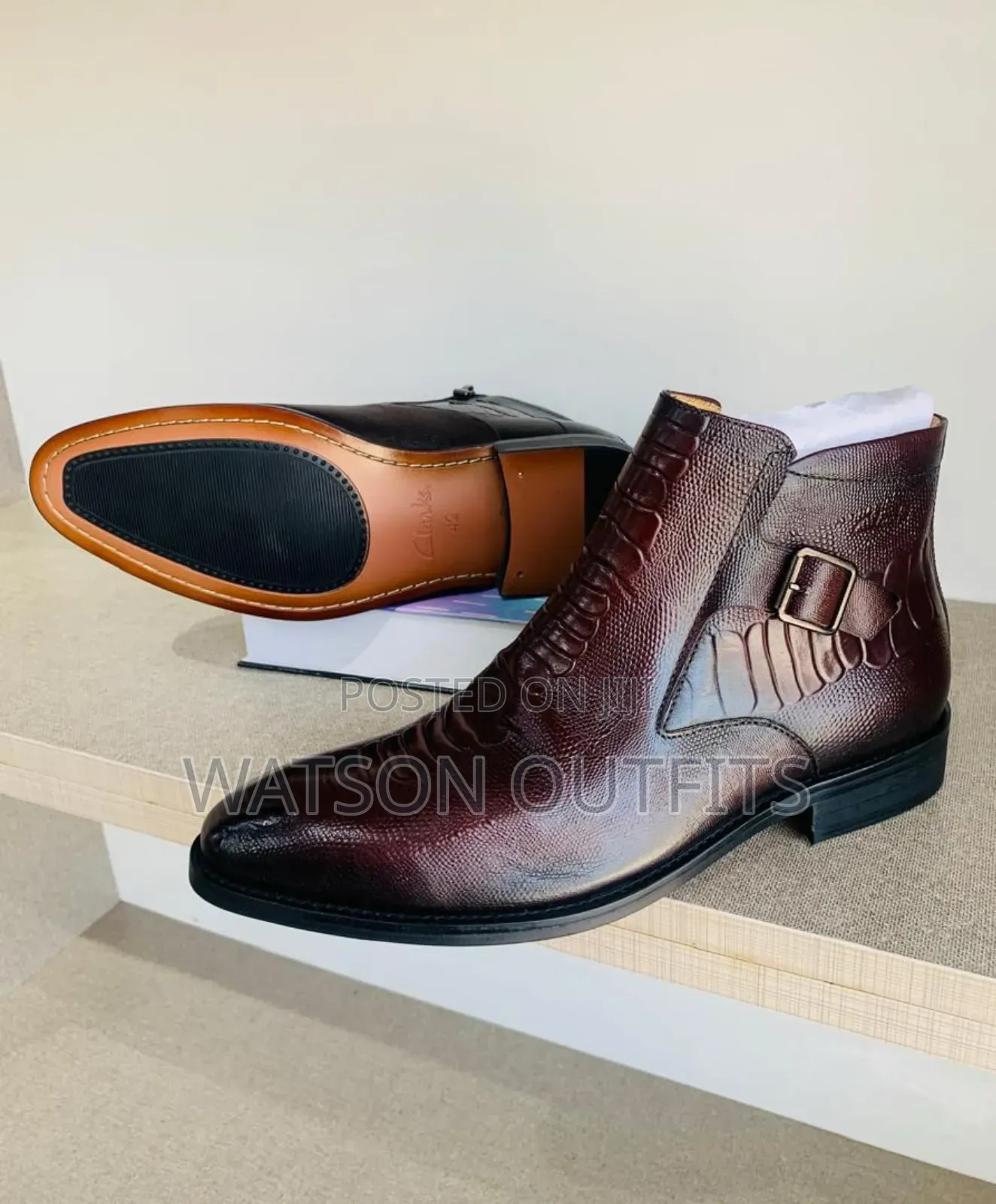 Men's Leather Boots for Official Uses