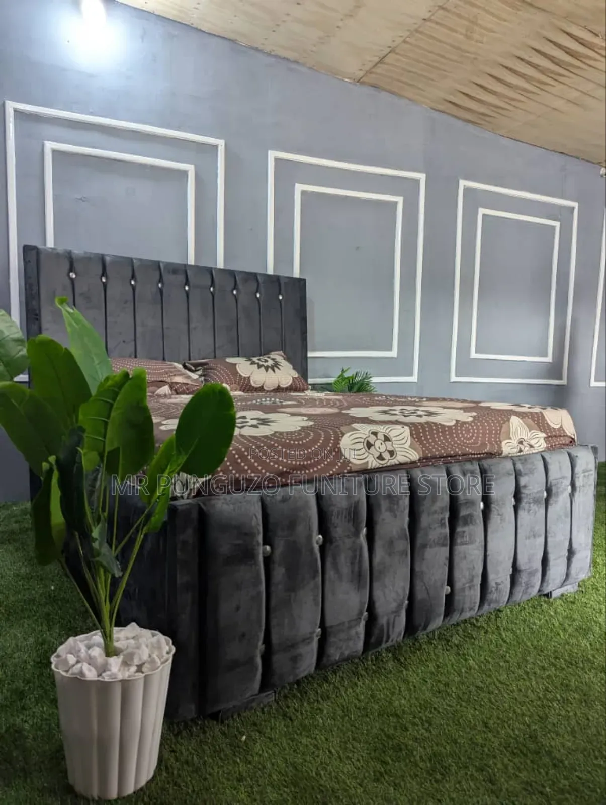 Kitanda Bed Sofa Rangi Ya Kijivu 5/6