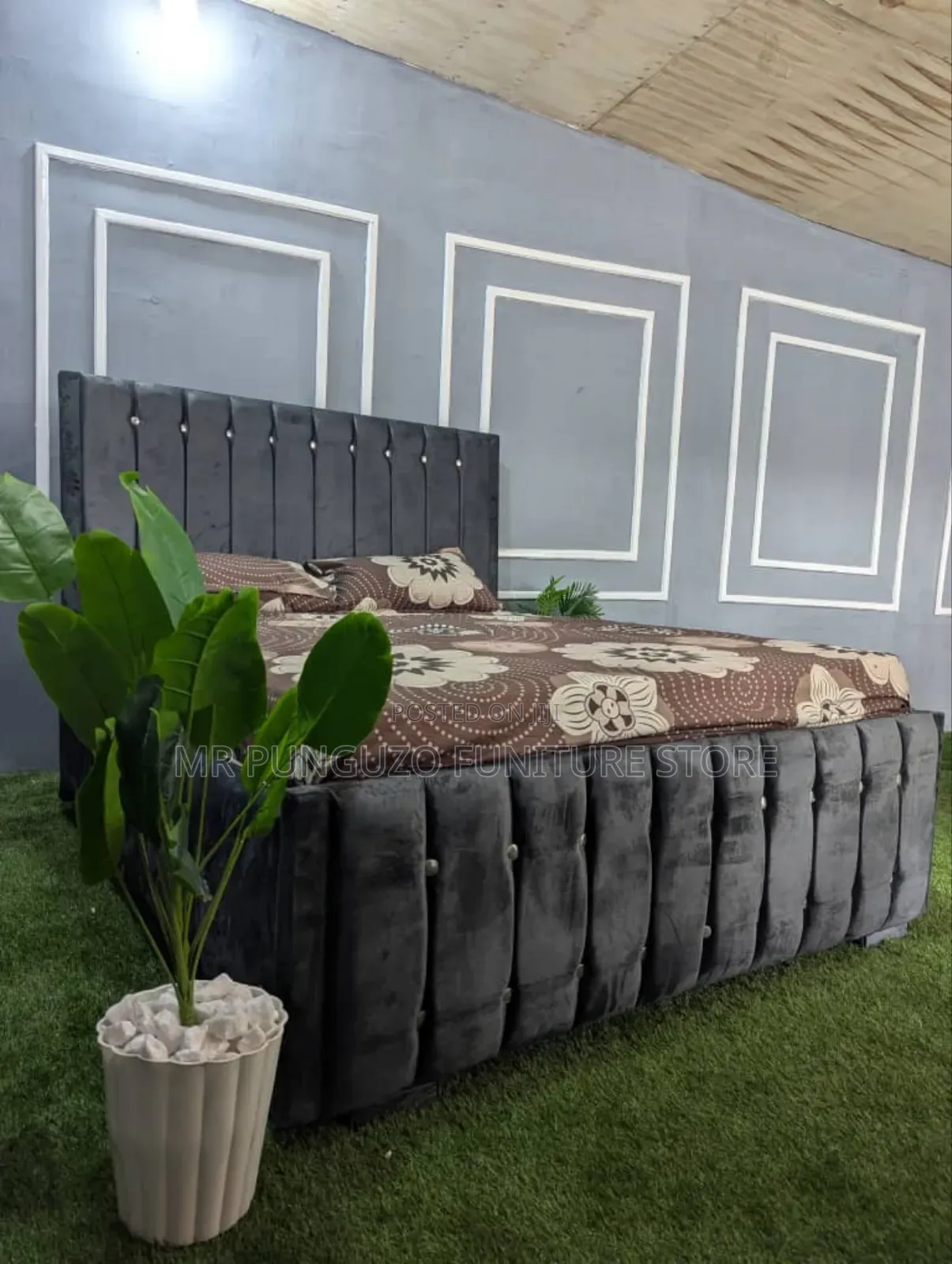 Kitanda Bed Sofa Rangi Ya Kijivu 5/6