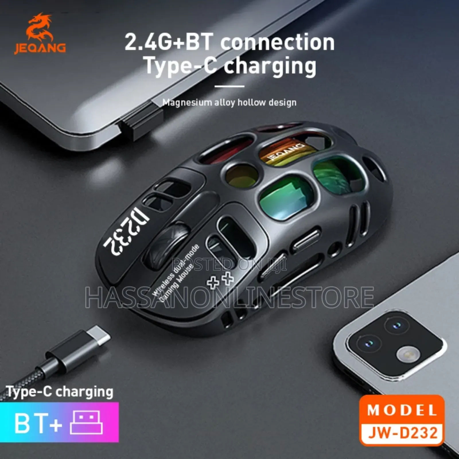 Jeqang Jw-D232 RGB Wireless Gaming Mouse