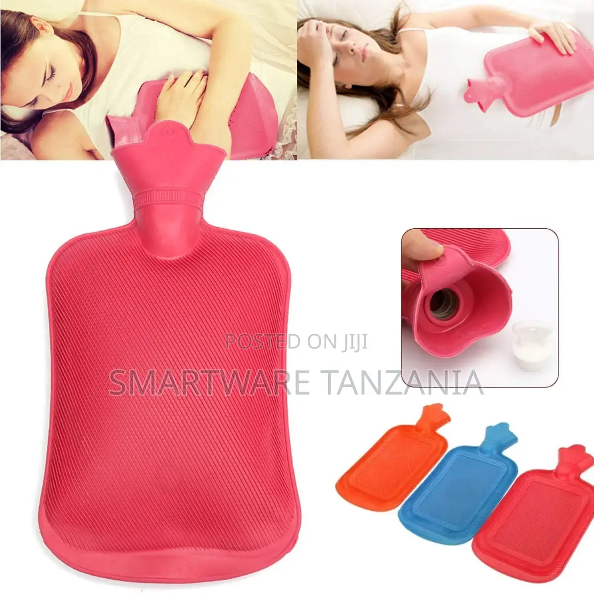 Hot Water Bottle Thick Natural Rubber Bag for Pain Relief