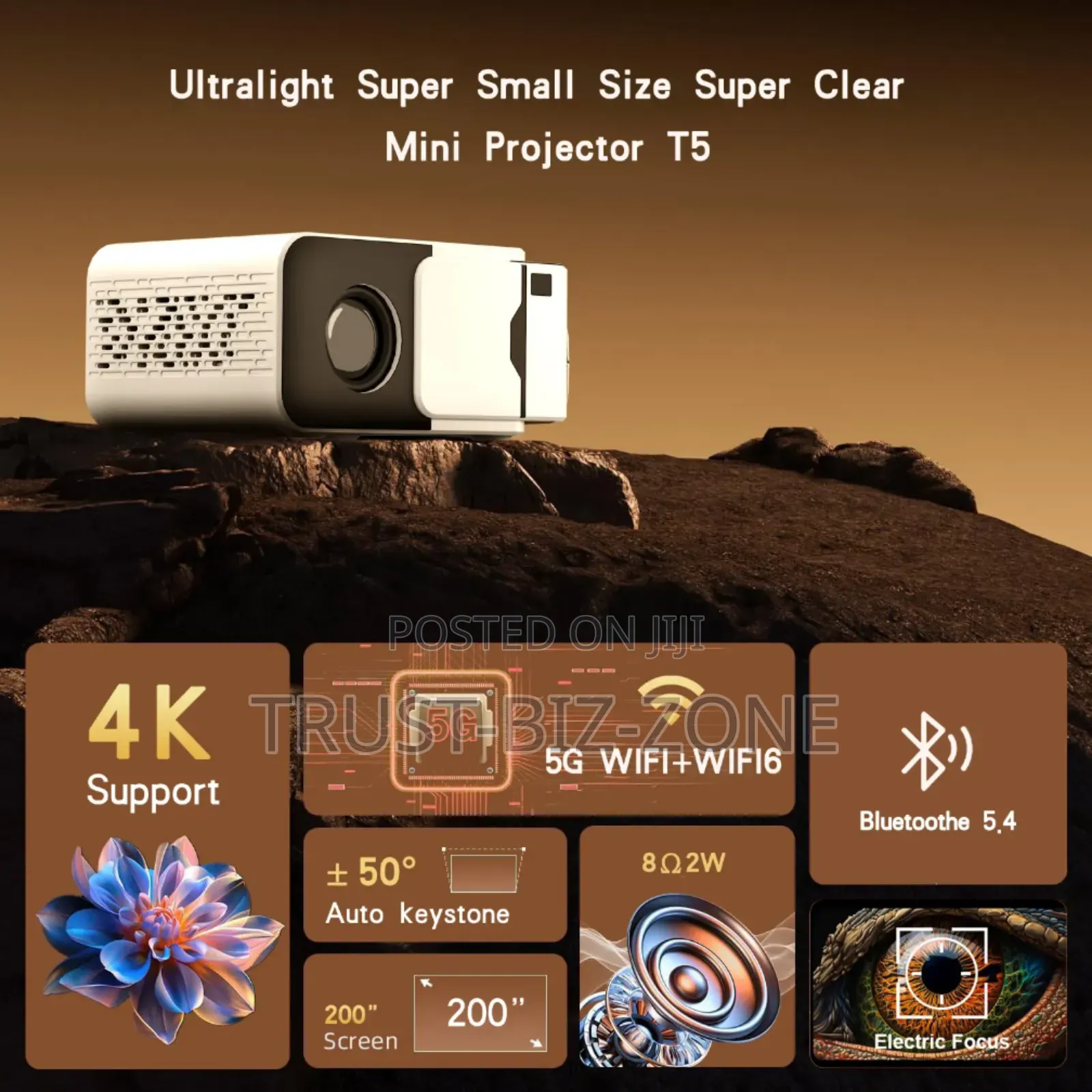 T5 Mini Android Projector Screen 200inch