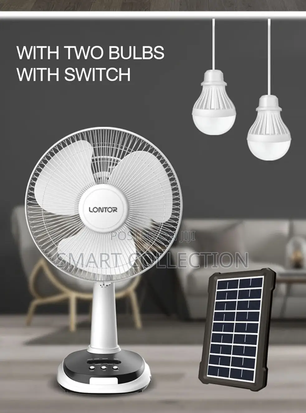 Lontor Rechargeable Table Fan CTL-Cf025sp-12. With Bulbs