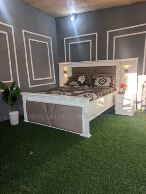 Kitanda Cha Mbao Full Na Bed Side Zake Turkey Style