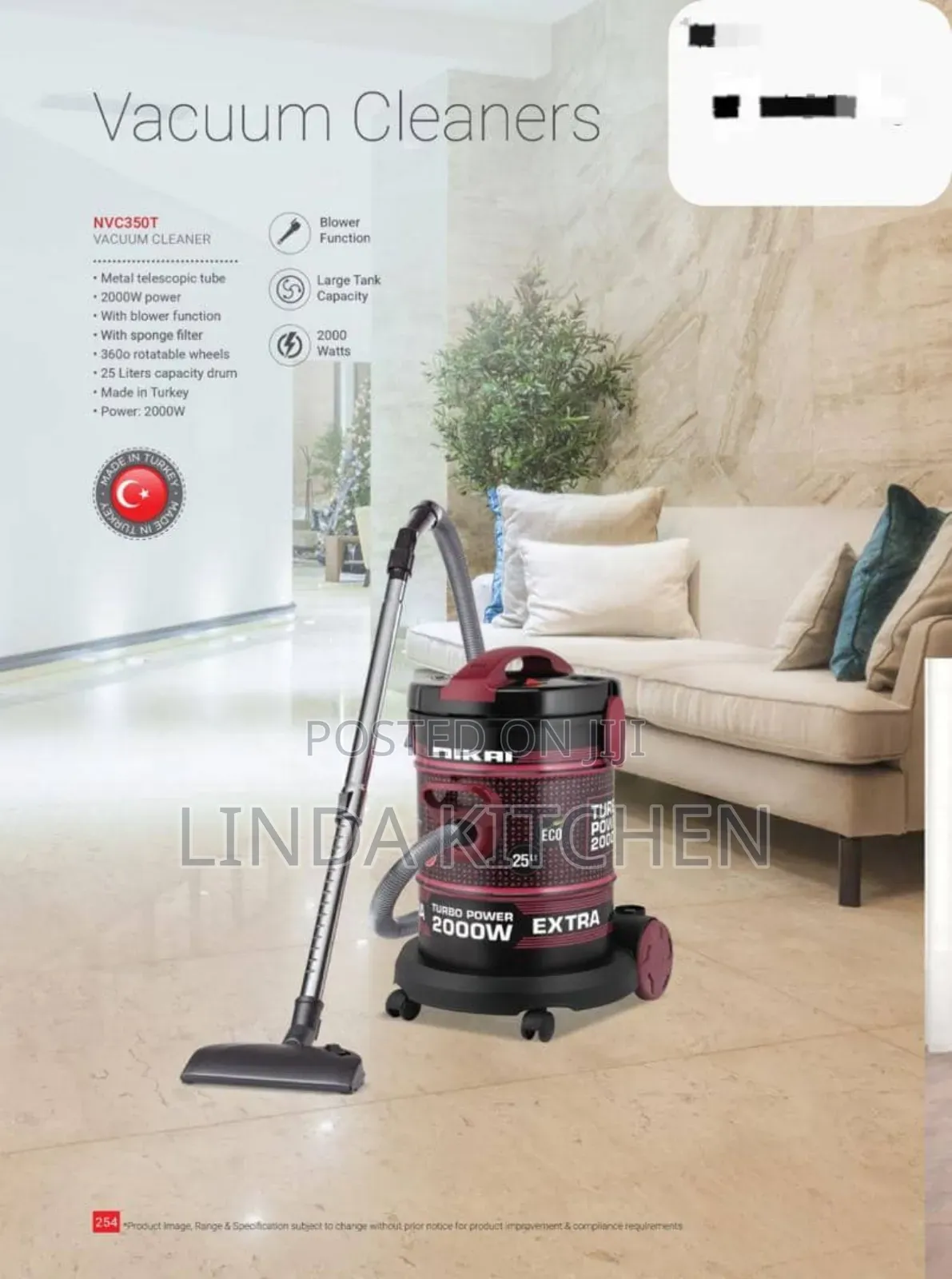 Nikai Vacuum Cleaner 25lts, 2000w
