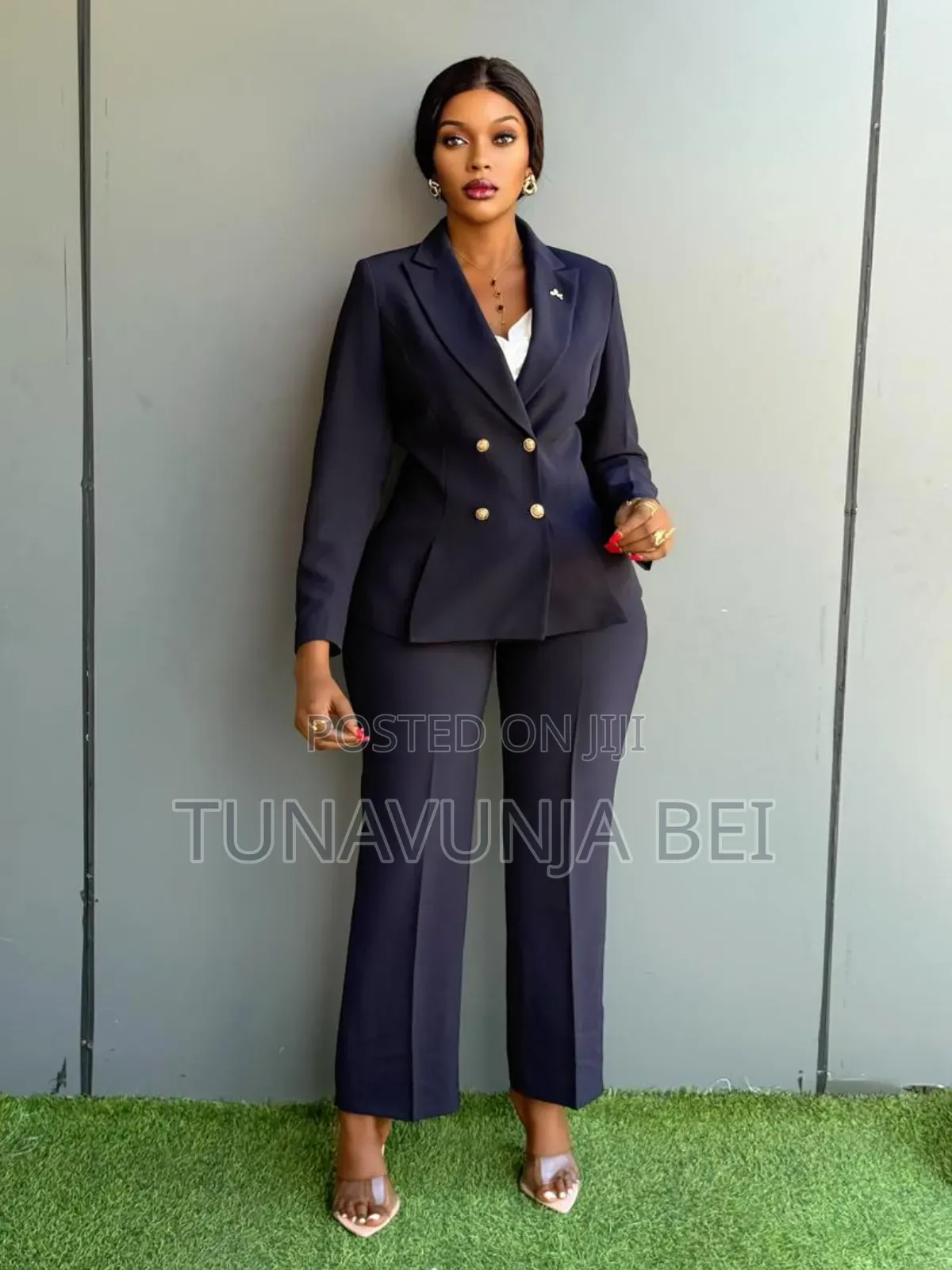 Dark Blue Suitable  Ladies Suit