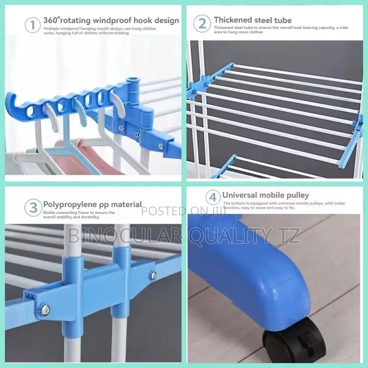 3tier Stainless Laundry Organizer Folding Drying Rack Stand