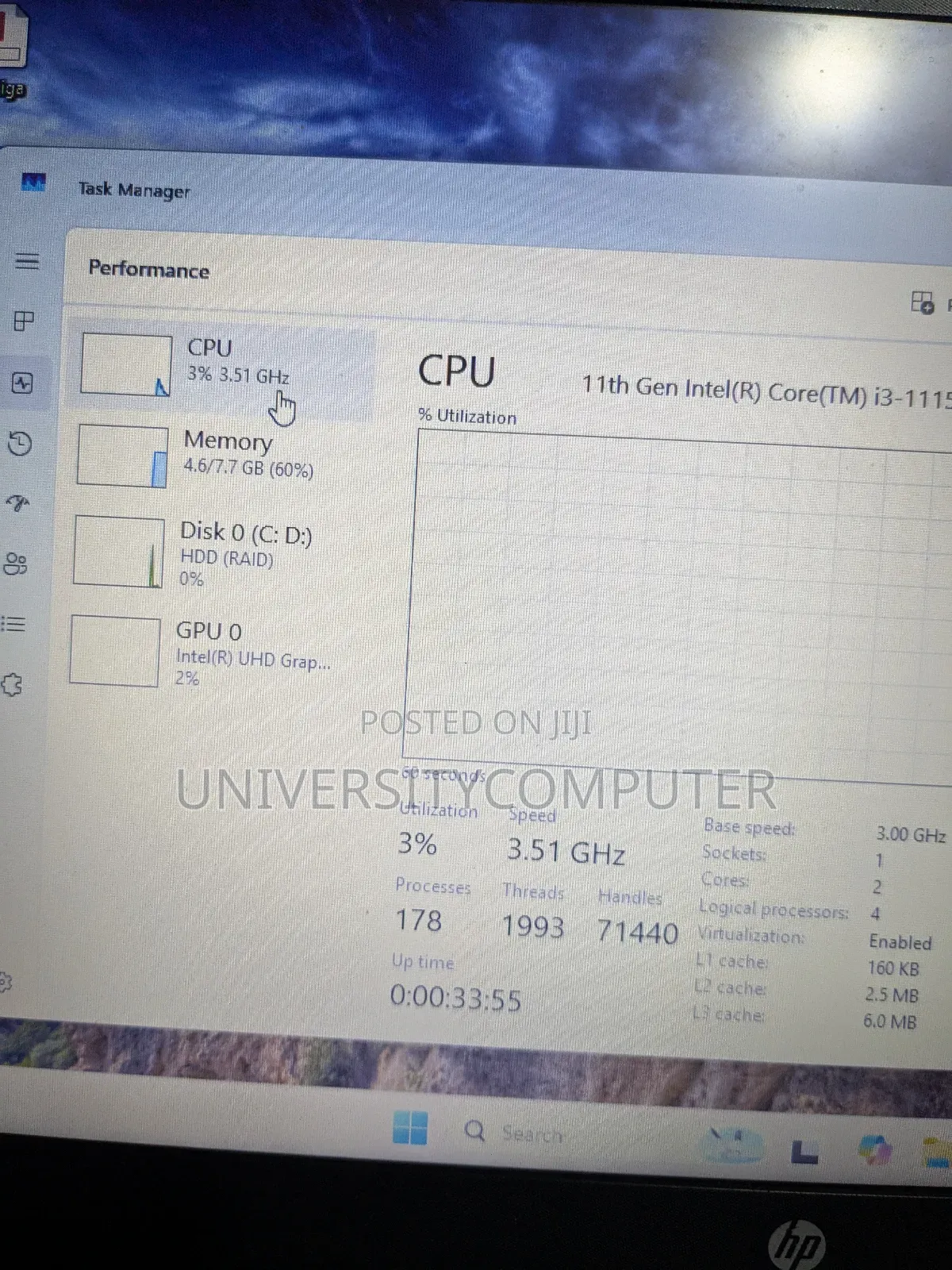 Laptop HP 15 8GB Intel Core I3 HDD 1T