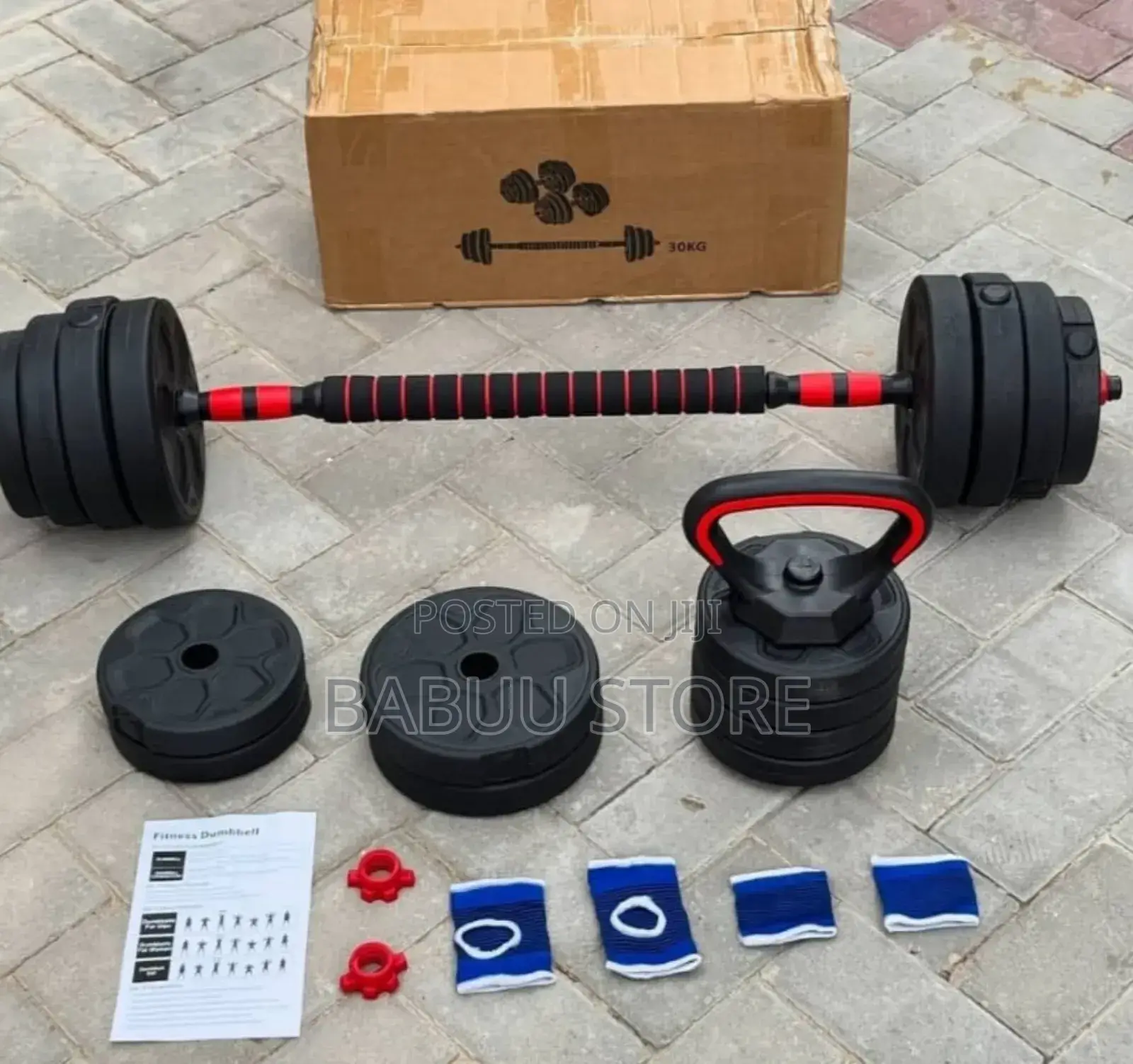 30kg Dumbbell Yenye Material Ya Rubber