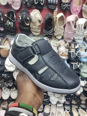 Photo - Boys Sandals Black Material Leather for Our Kids