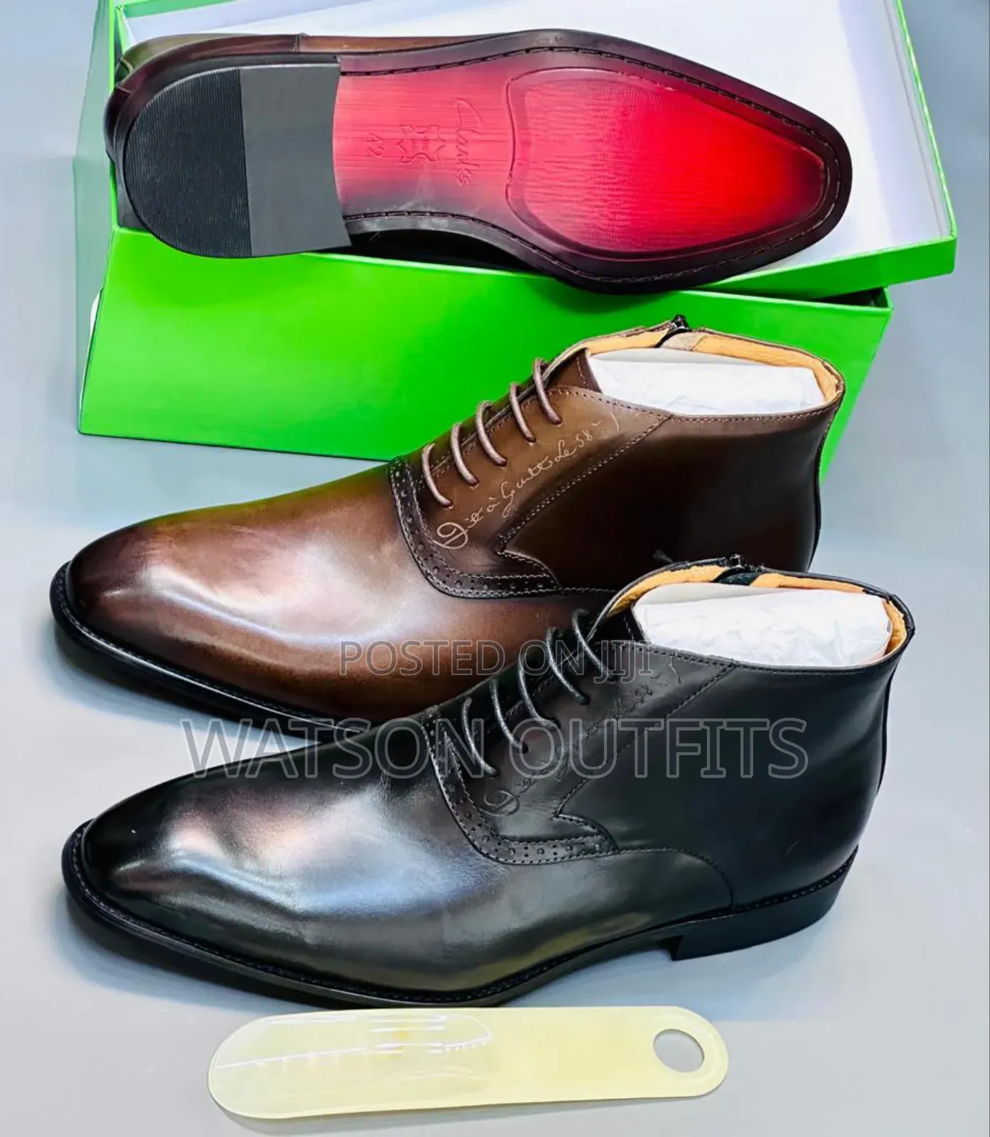 Men's or Male Shoes in Leather Materials