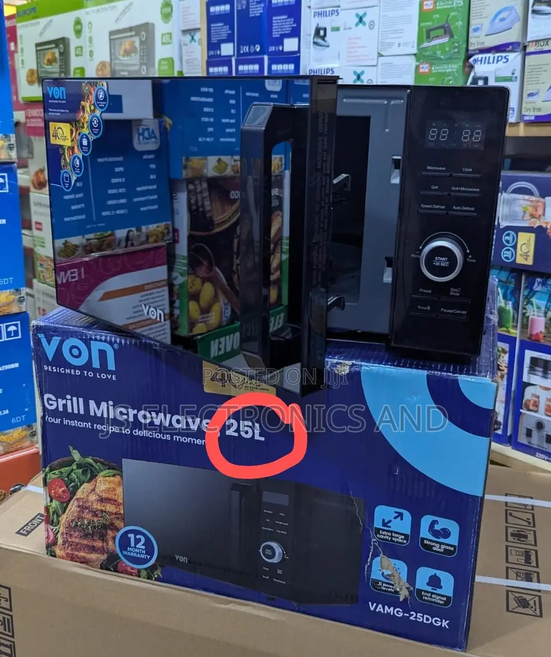 Von Microwave Oven 25l (Inachoma Na Kupasha) Free Delivery.