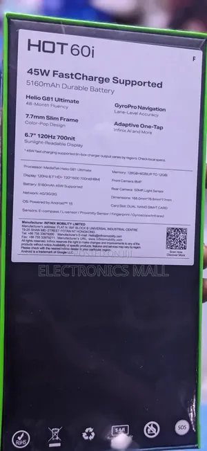 New Infinix Hot 60i 128 GB