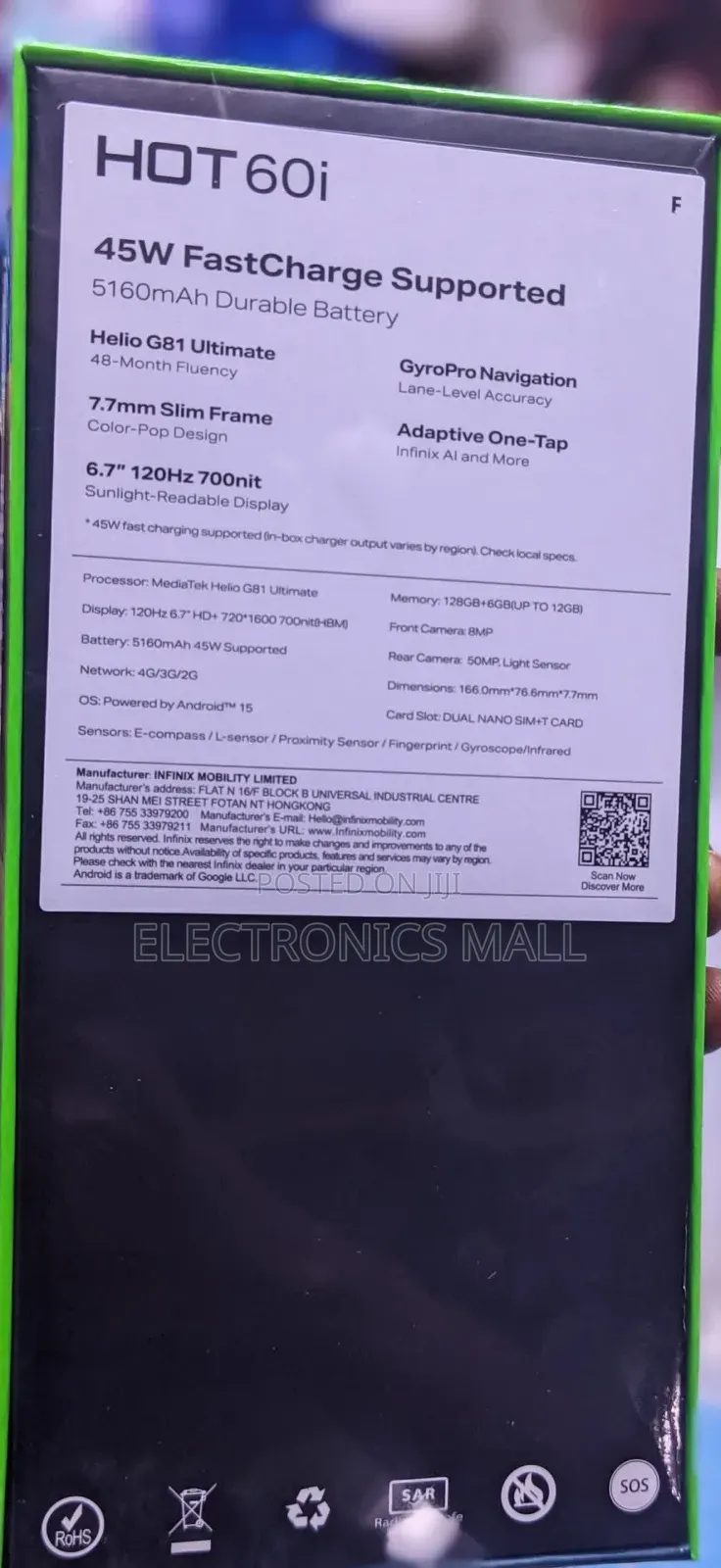 New Infinix Hot 60i 128 GB