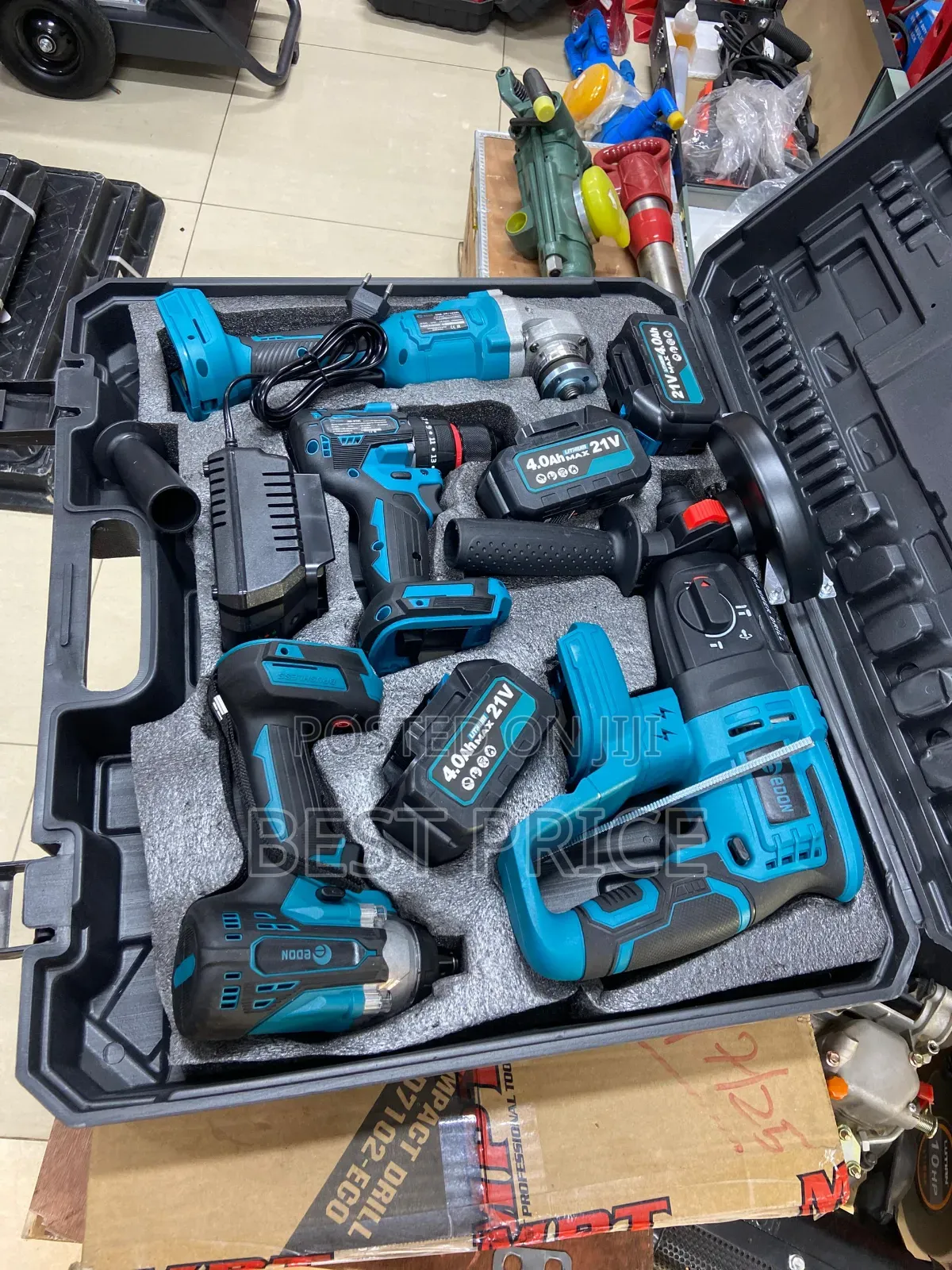Edon Cordless Drill Plus Angle Grinder Toolbox Oaf-21ad