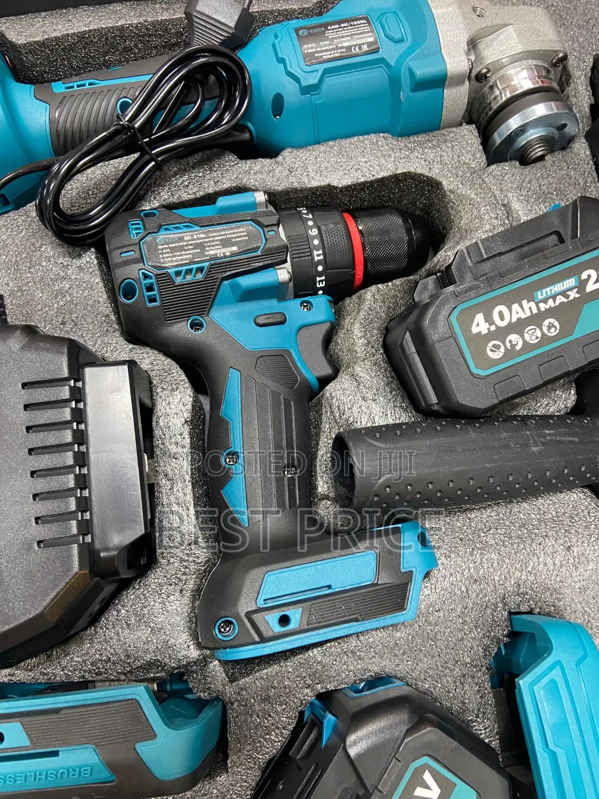 Edon Cordless Drill Plus Angle Grinder Toolbox Oaf-21ad