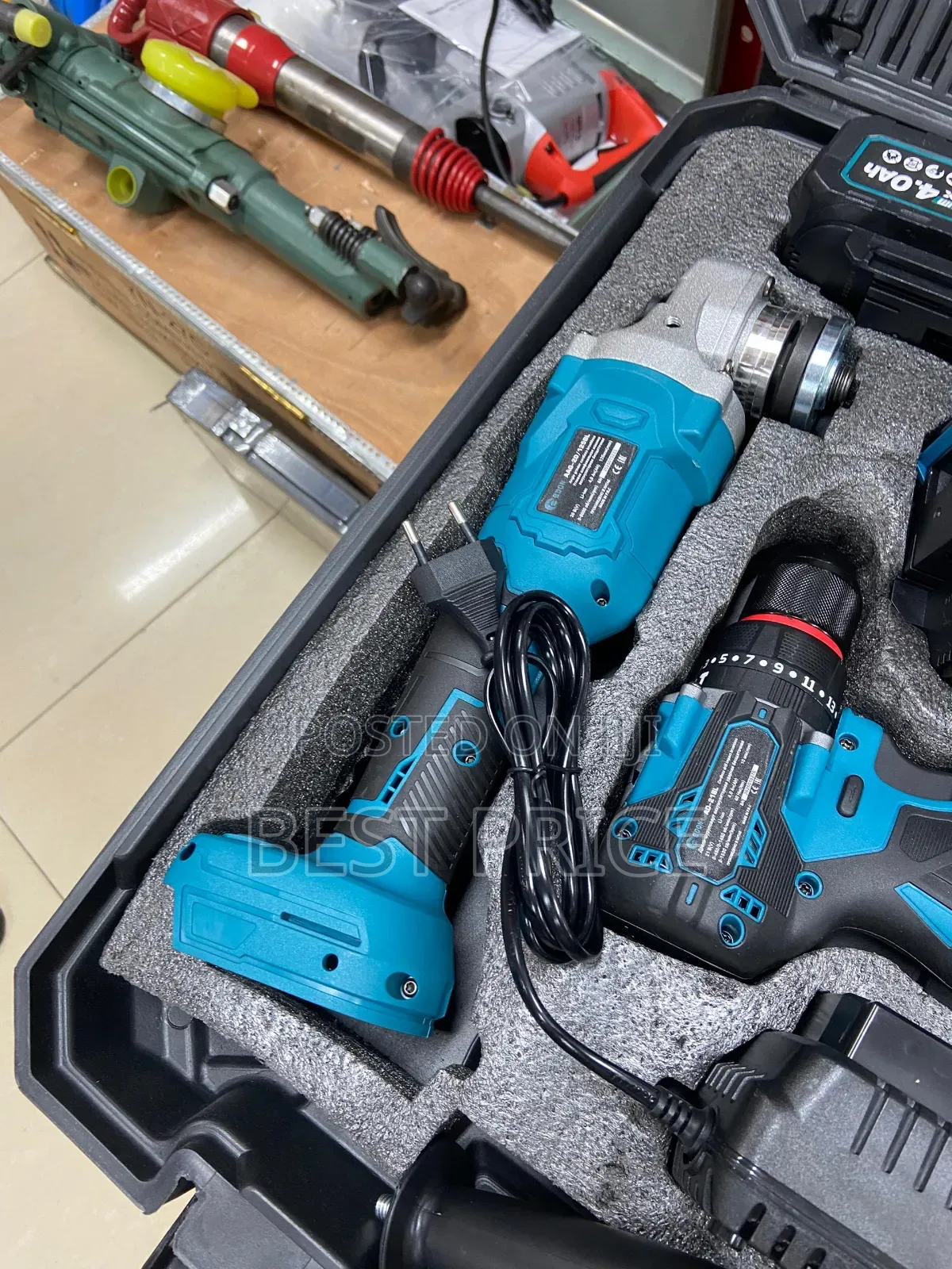 Edon Cordless Drill Plus Angle Grinder Toolbox Oaf-21ad