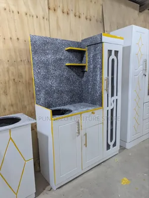 Kitchen Cabinets Ya Mtungi White and Gold