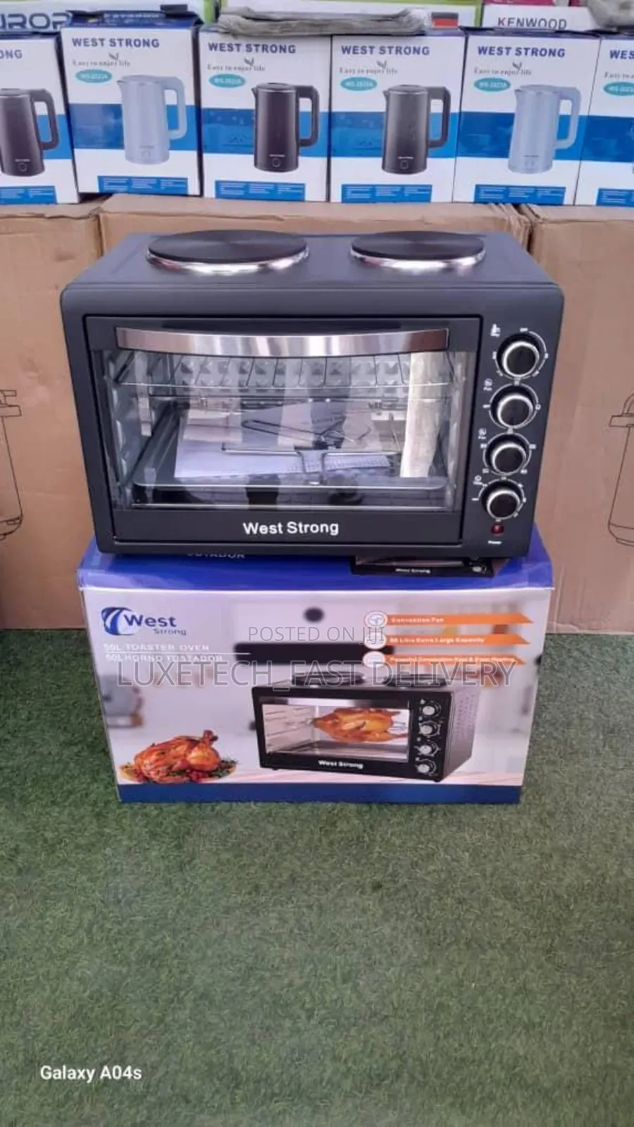 West Strong 48l Toaster Oven With 2 Cooking Plates