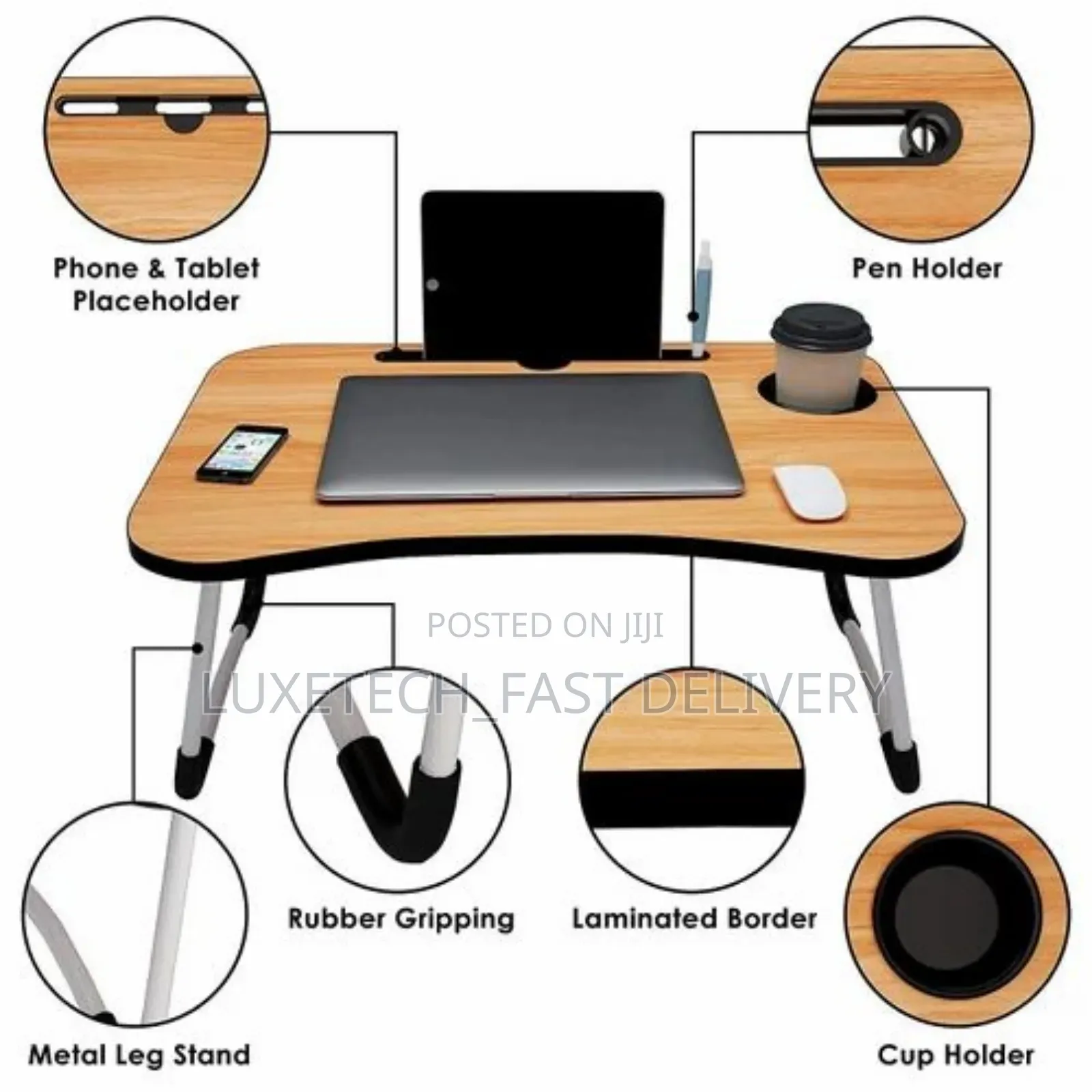 Multi-Purpose Foldable Laptop Desk for Study and Reading