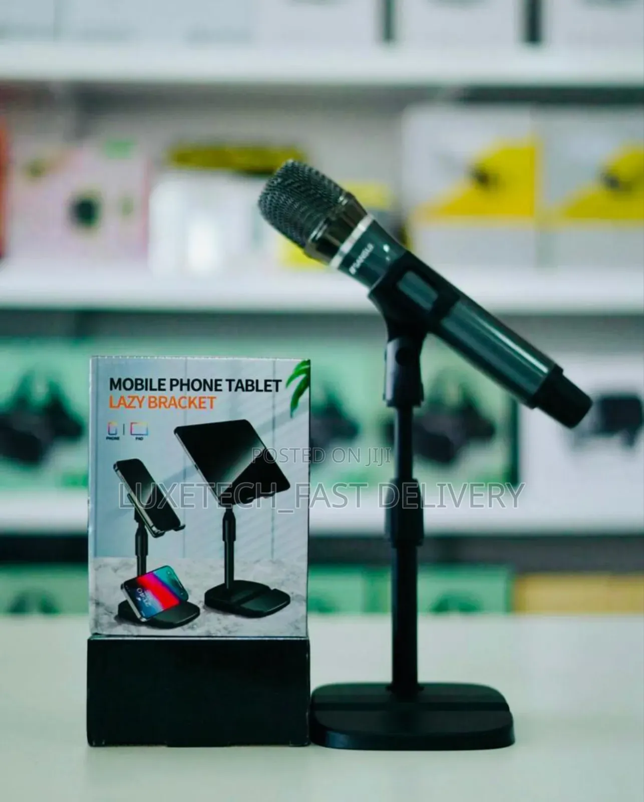 Mobile Phone Tablet Lazy Bracket and Mic Holder