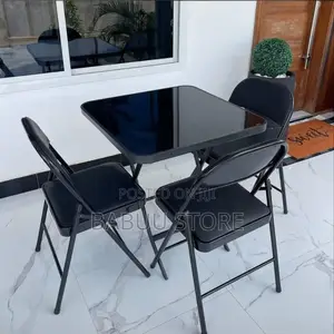 Folding Square Table With Tampered Glass
