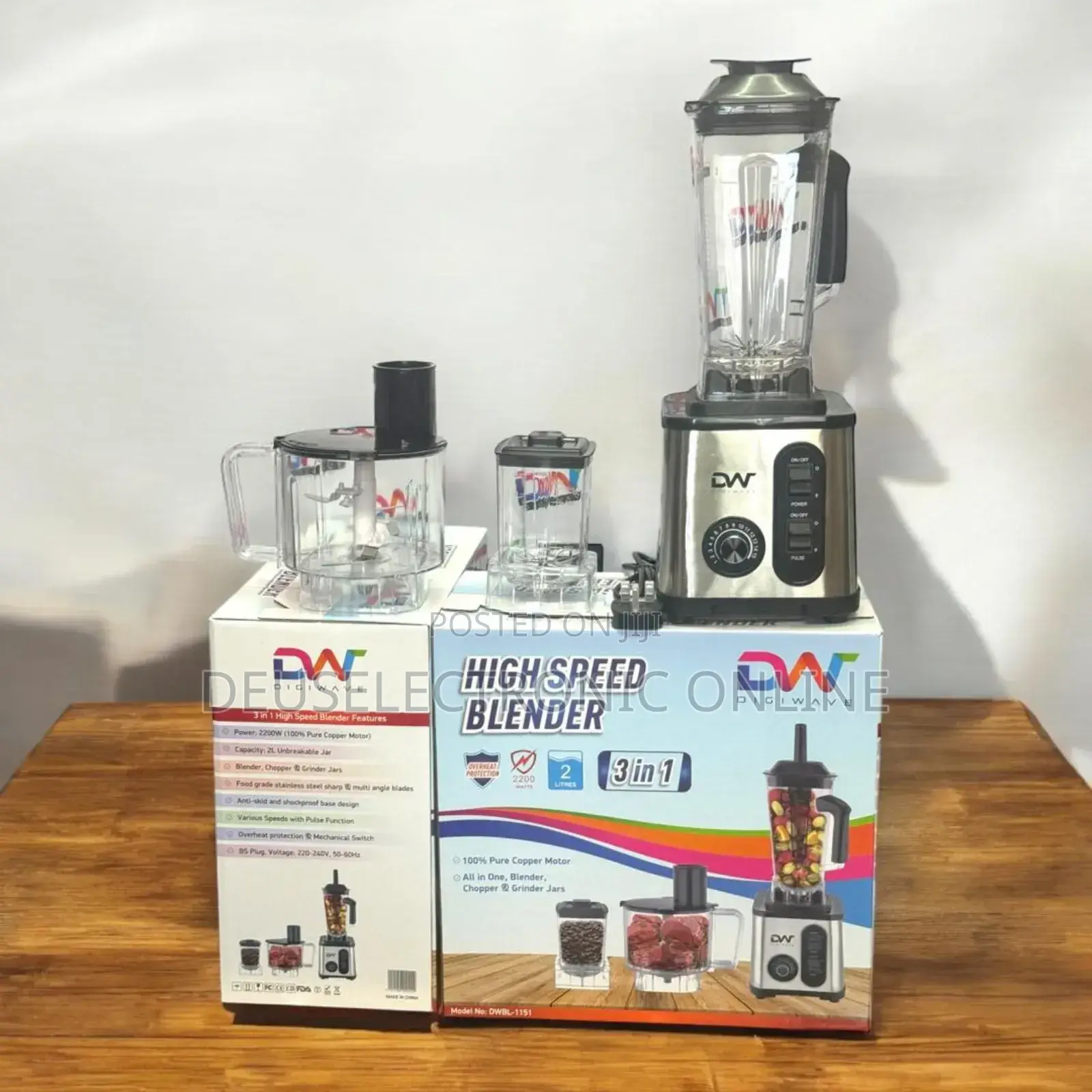*Digiwave 3in1 Blender Steel Body With 3jar