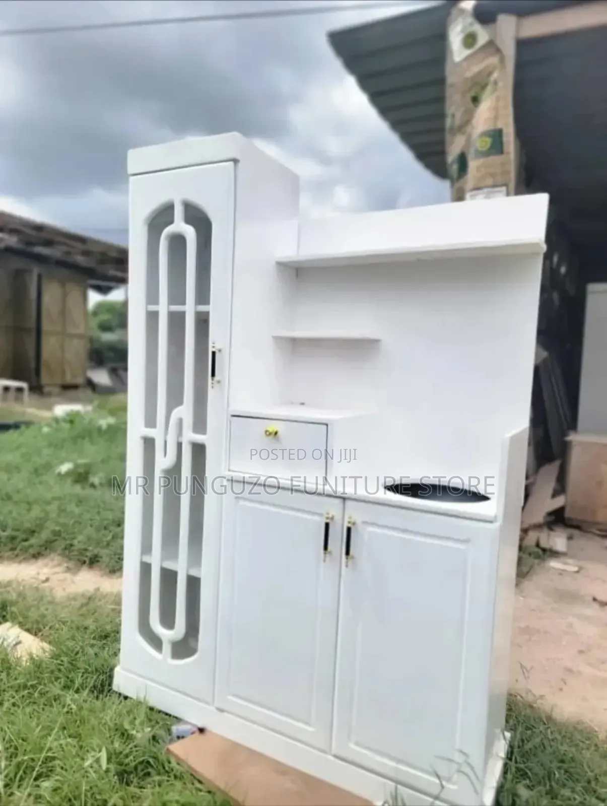 Kitchen Cabinets Ya Jikoni Ya Mtungi Wa Ges Nyeupe
