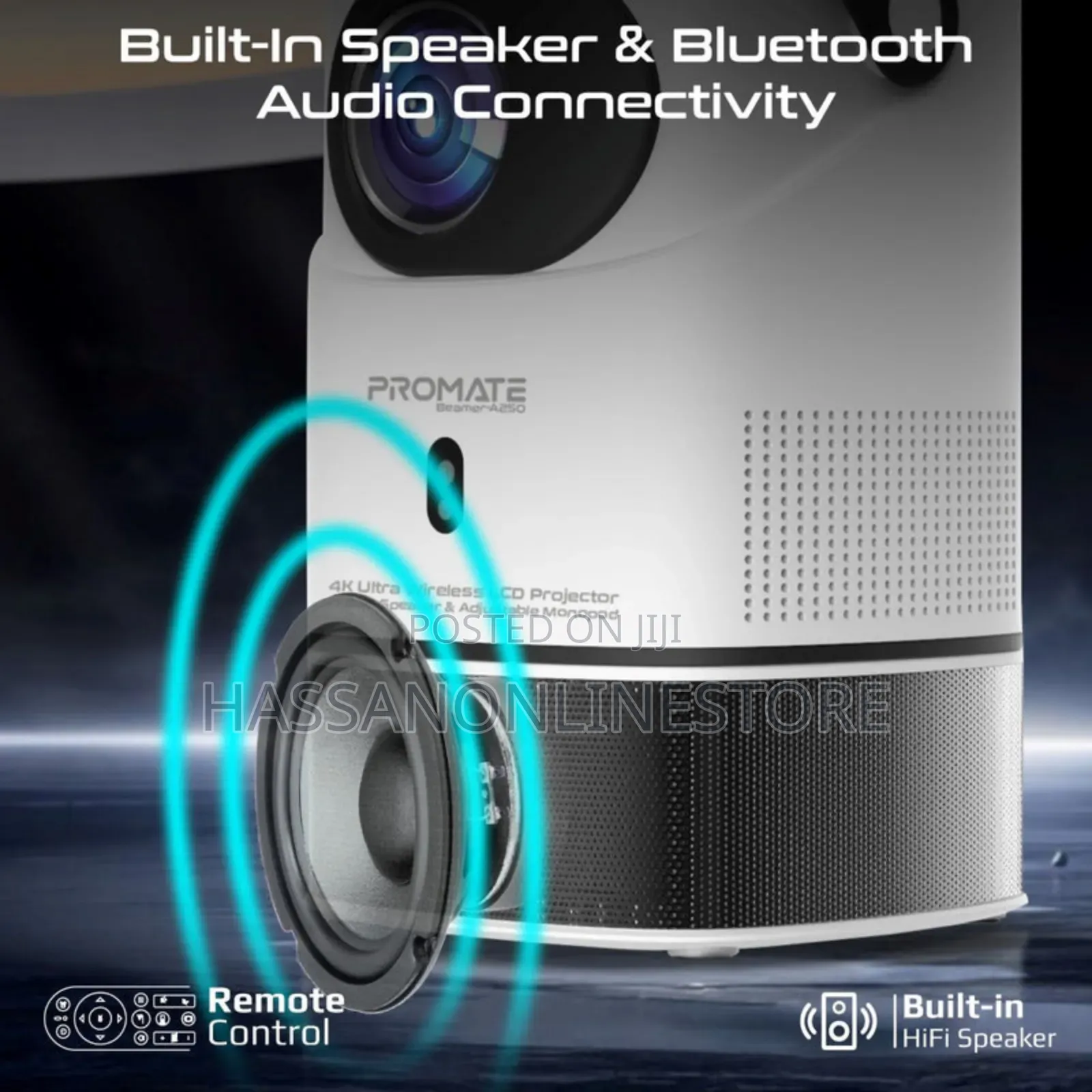 Promate Beamer-A250 Ultra Hd Wireless LCD Projector