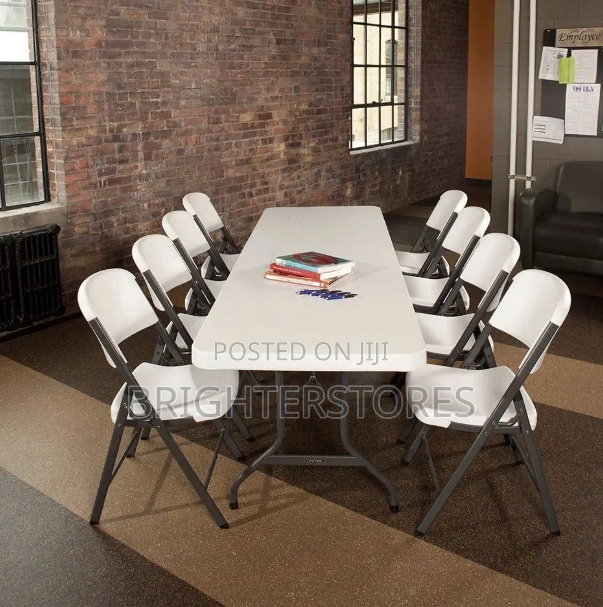 White Table Folding 180cm , Chair Folding