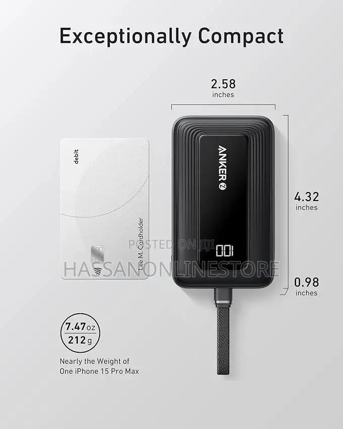 Anker Zolo Power Bank(10,000 Mah, Built-in Usb-C Cable)