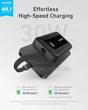 Anker Zolo Power Bank(10,000 Mah, Built-in Usb-C Cable)