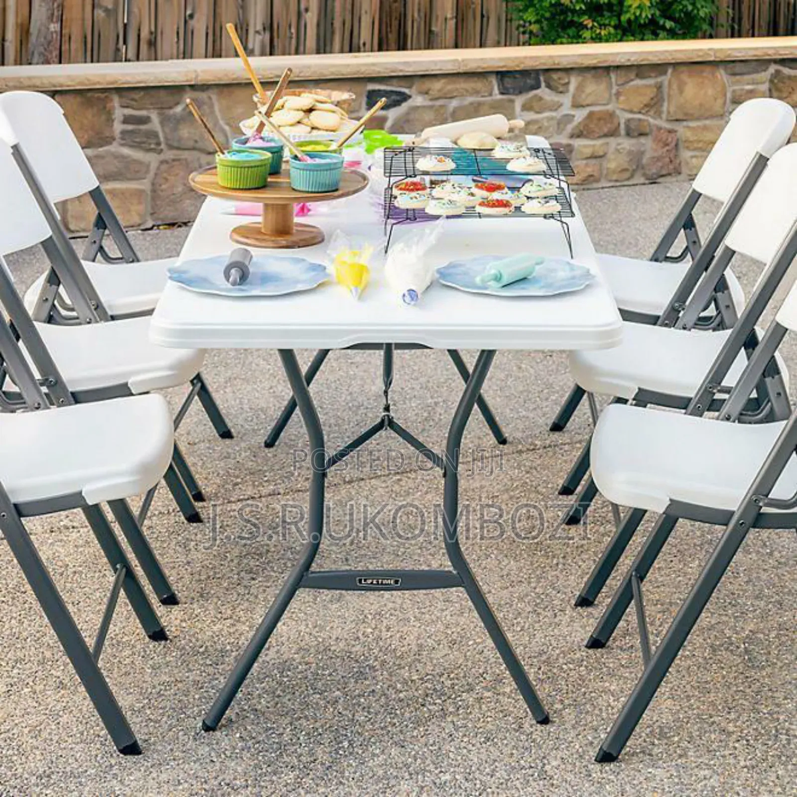 Full Set Folding Table 6 Chairs