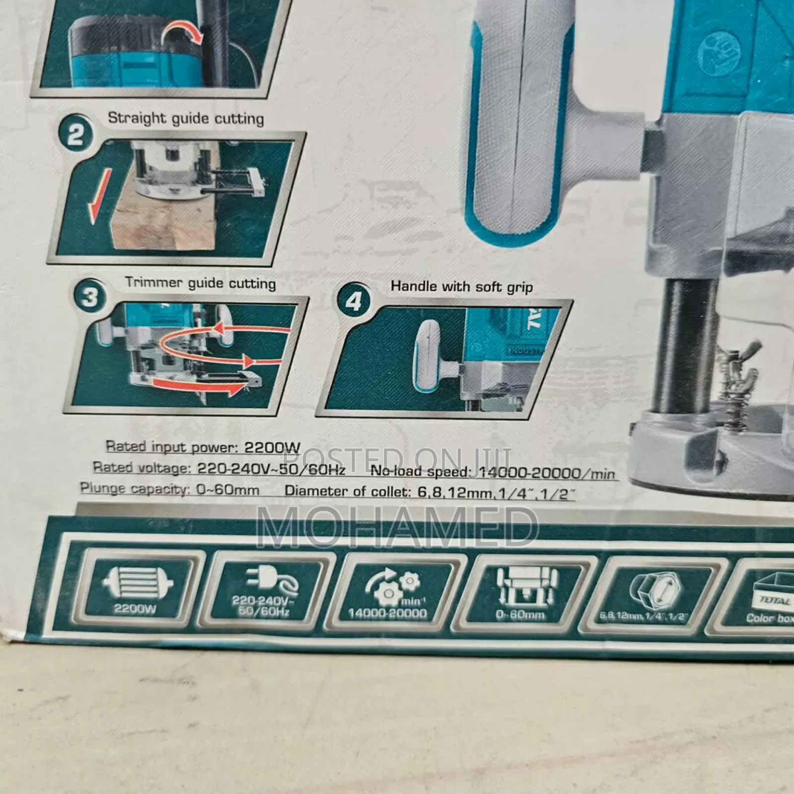 Total Electric Router 2200w