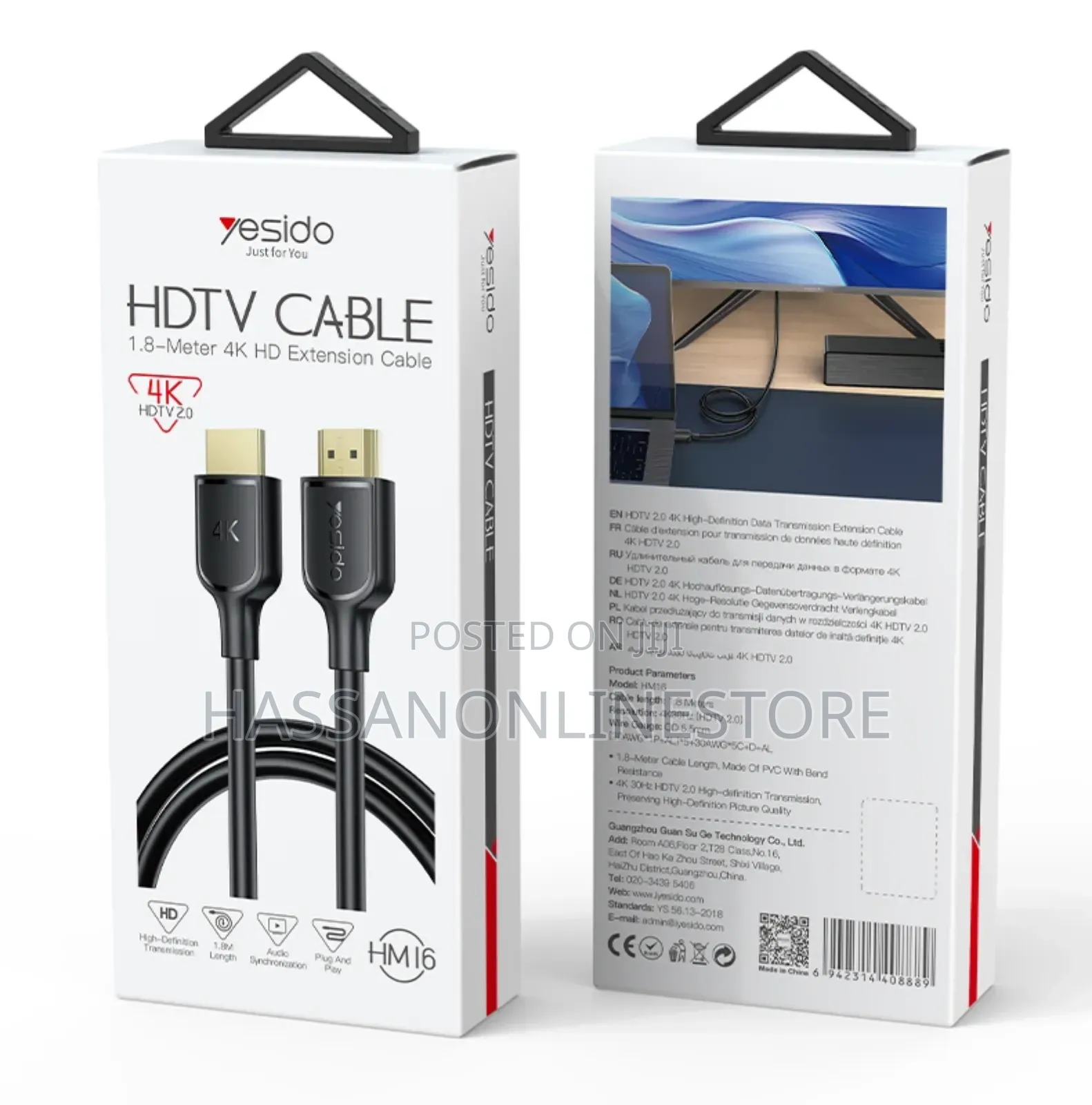 Yesido Hm16 Hdmi to Hdmi Cable 1.8m
