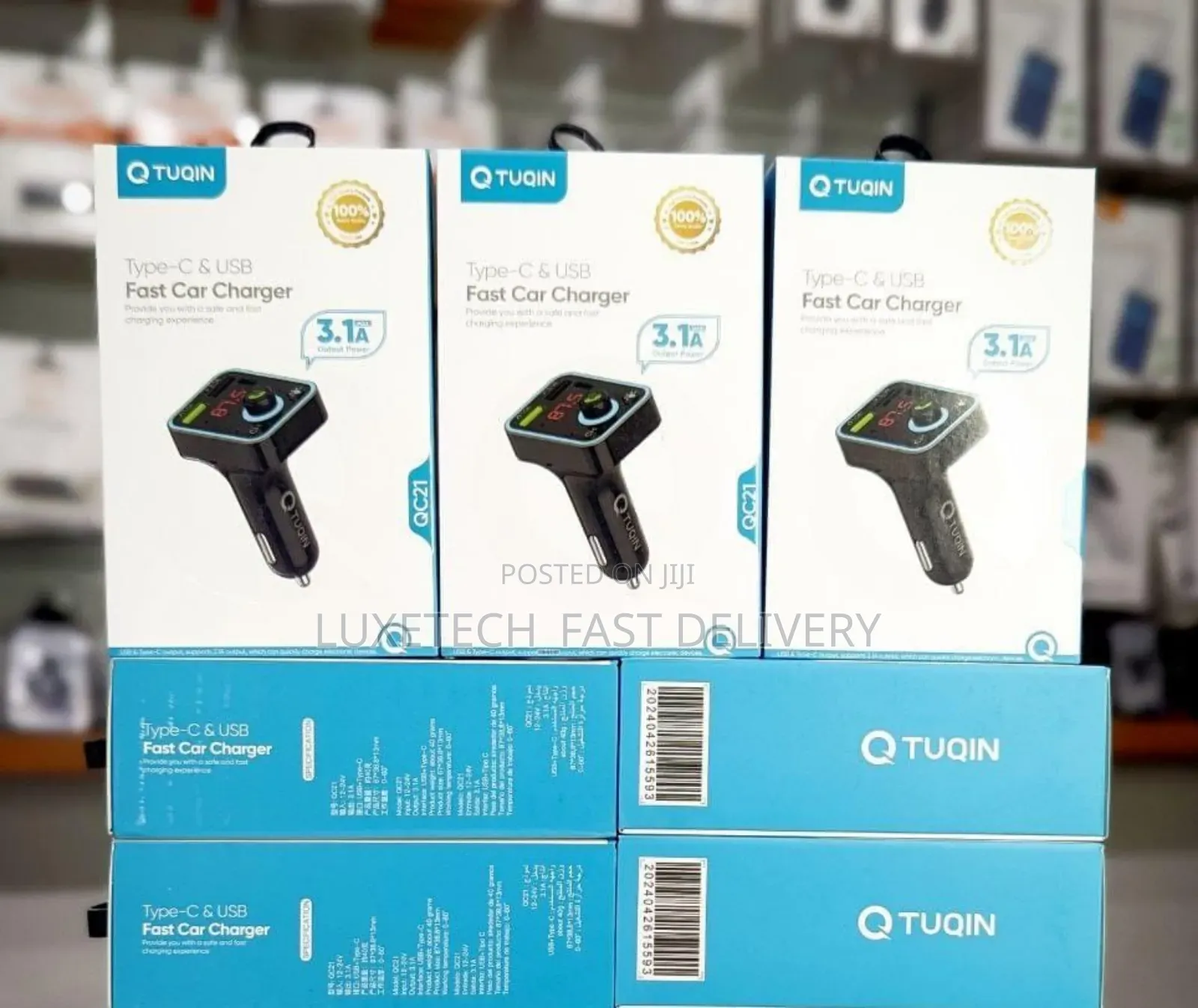 Tuqin Type-c And Usb Fast Car Chargers, Mp3 Player