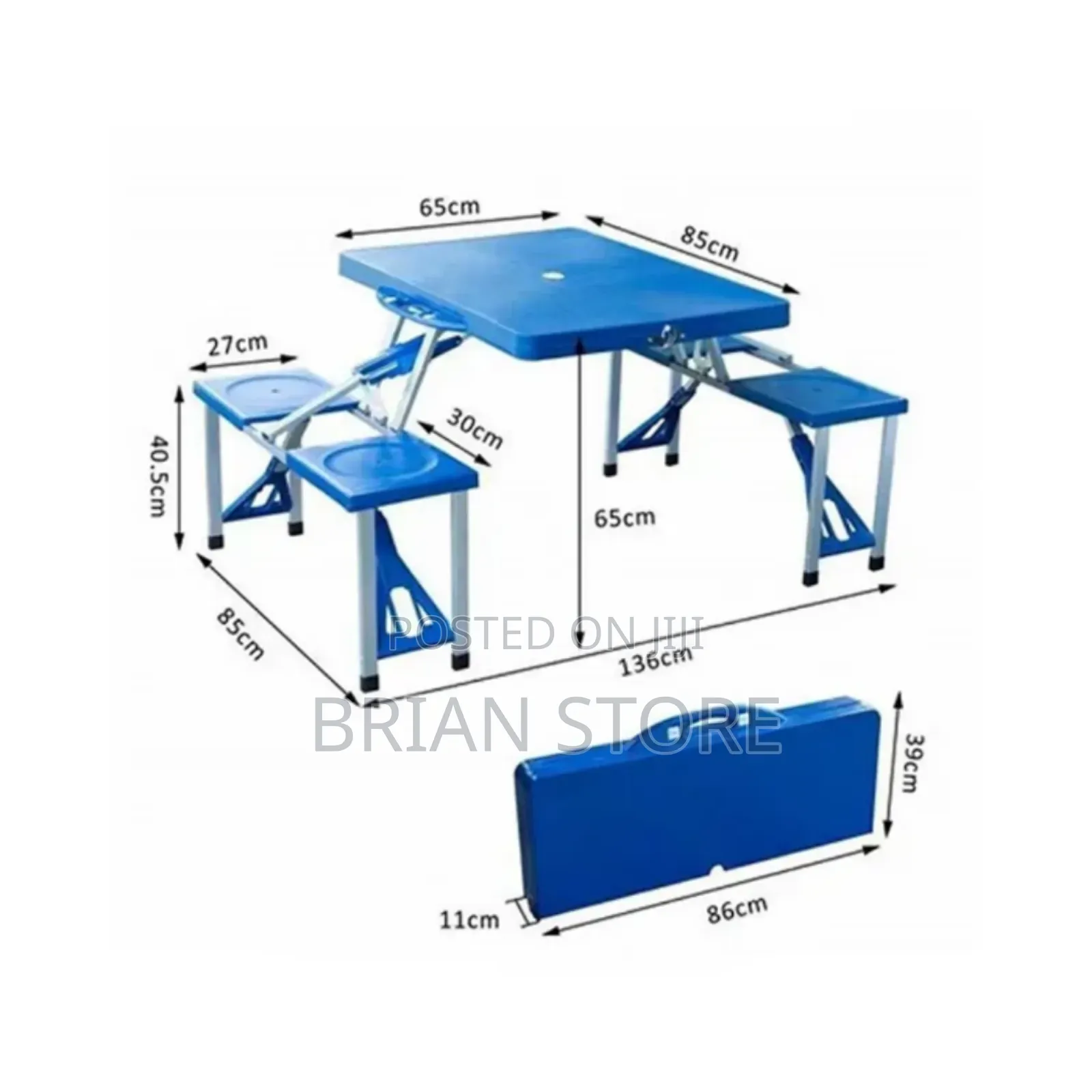 Foldable Camping Picnic Table With Benches