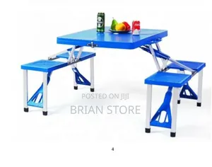 Foldable Camping Picnic Table With Benches