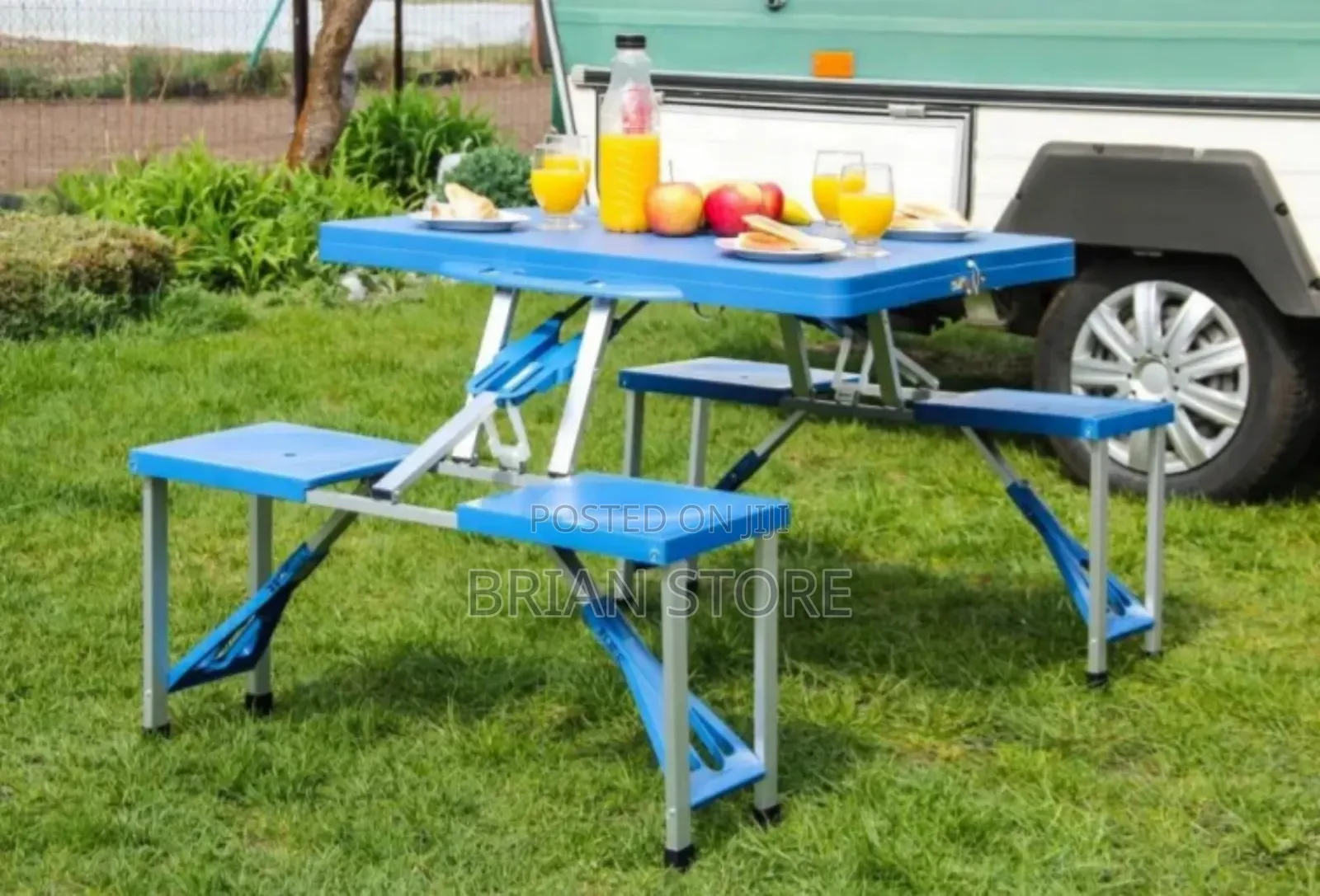 Foldable Camping Picnic Table With Benches