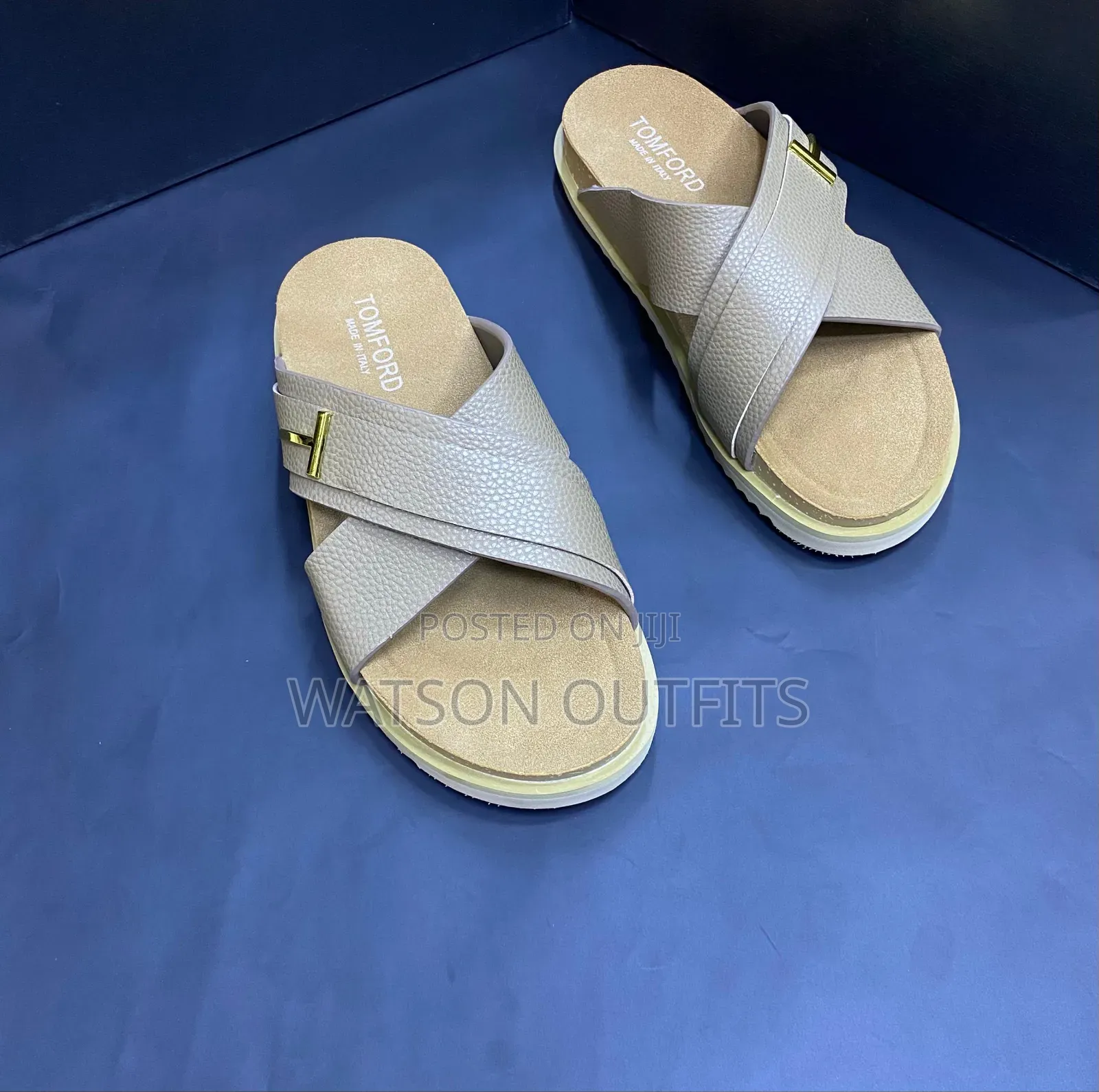 Men's or Male Pure and Grade One Leather Materials Sandals