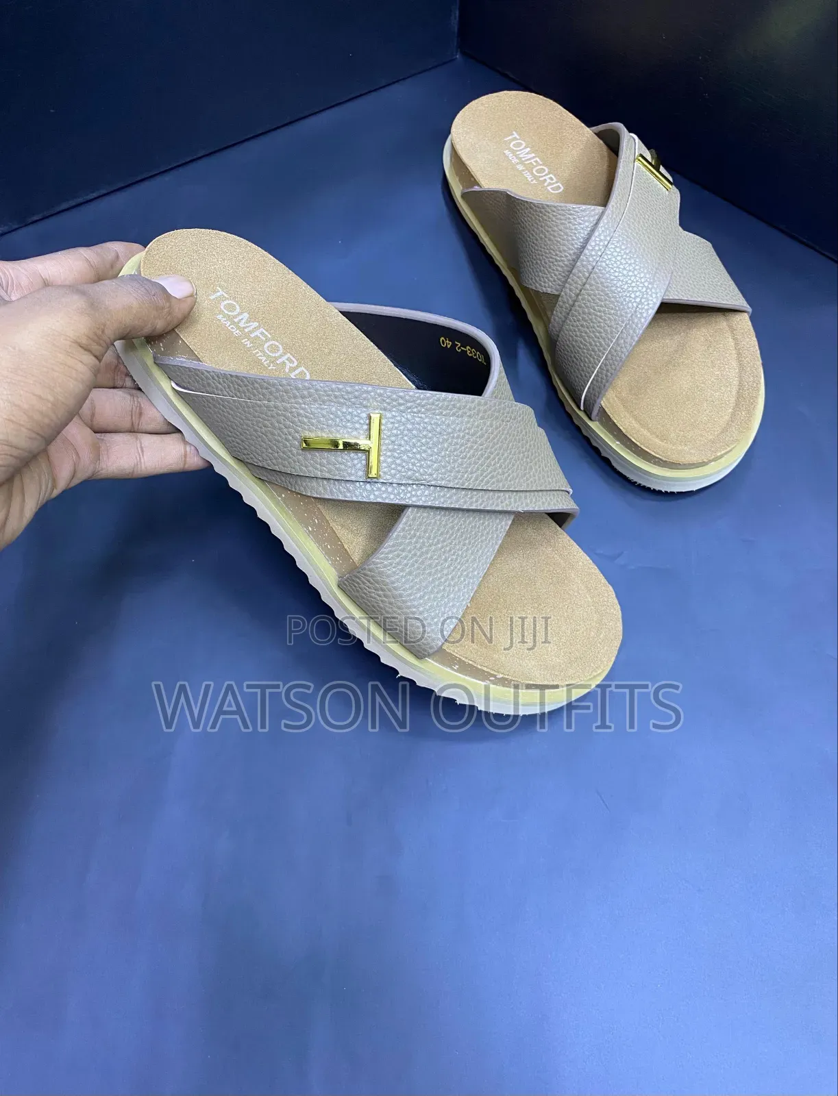 Men's or Male Pure and Grade One Leather Materials Sandals