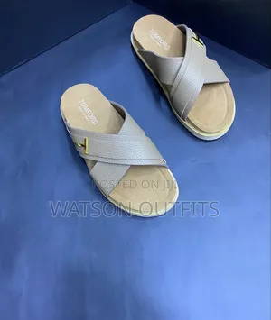 Men's or Male Pure and Grade One Leather Materials Sandals