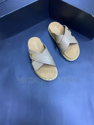 Men's or Male Pure and Grade One Leather Materials Sandals