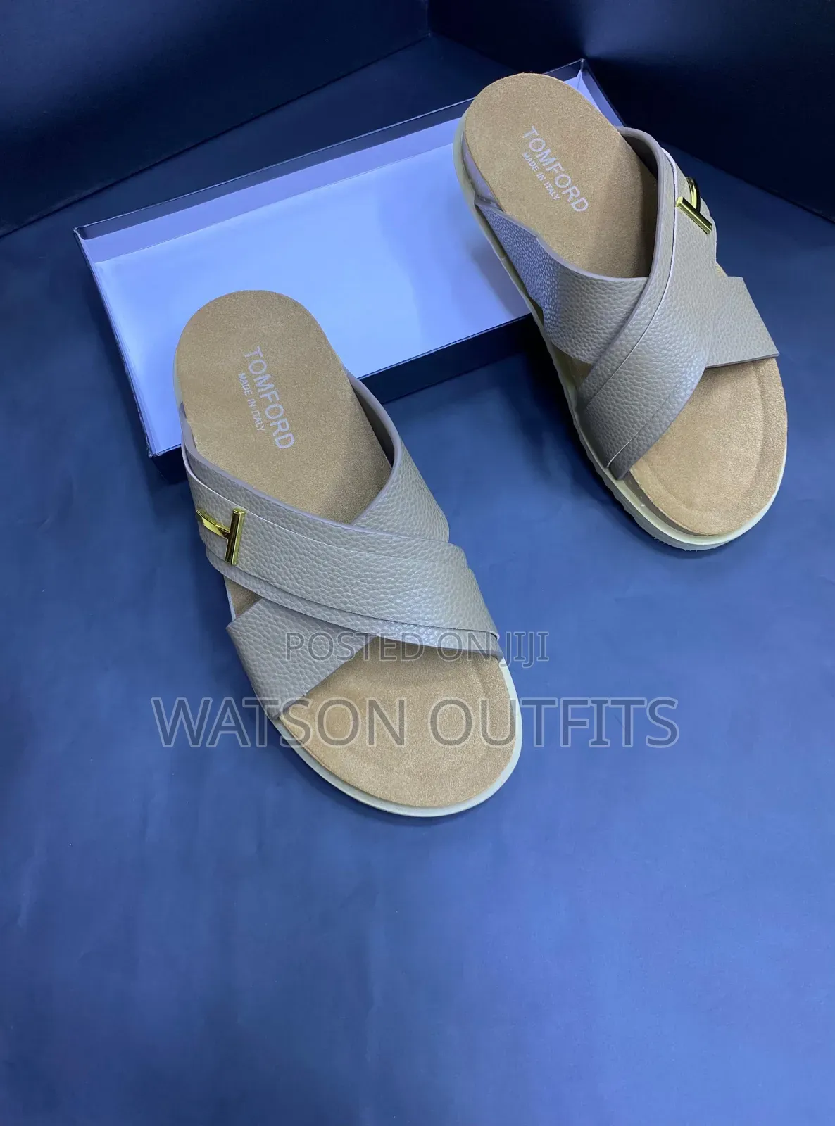 Men's or Male Pure and Grade One Leather Materials Sandals