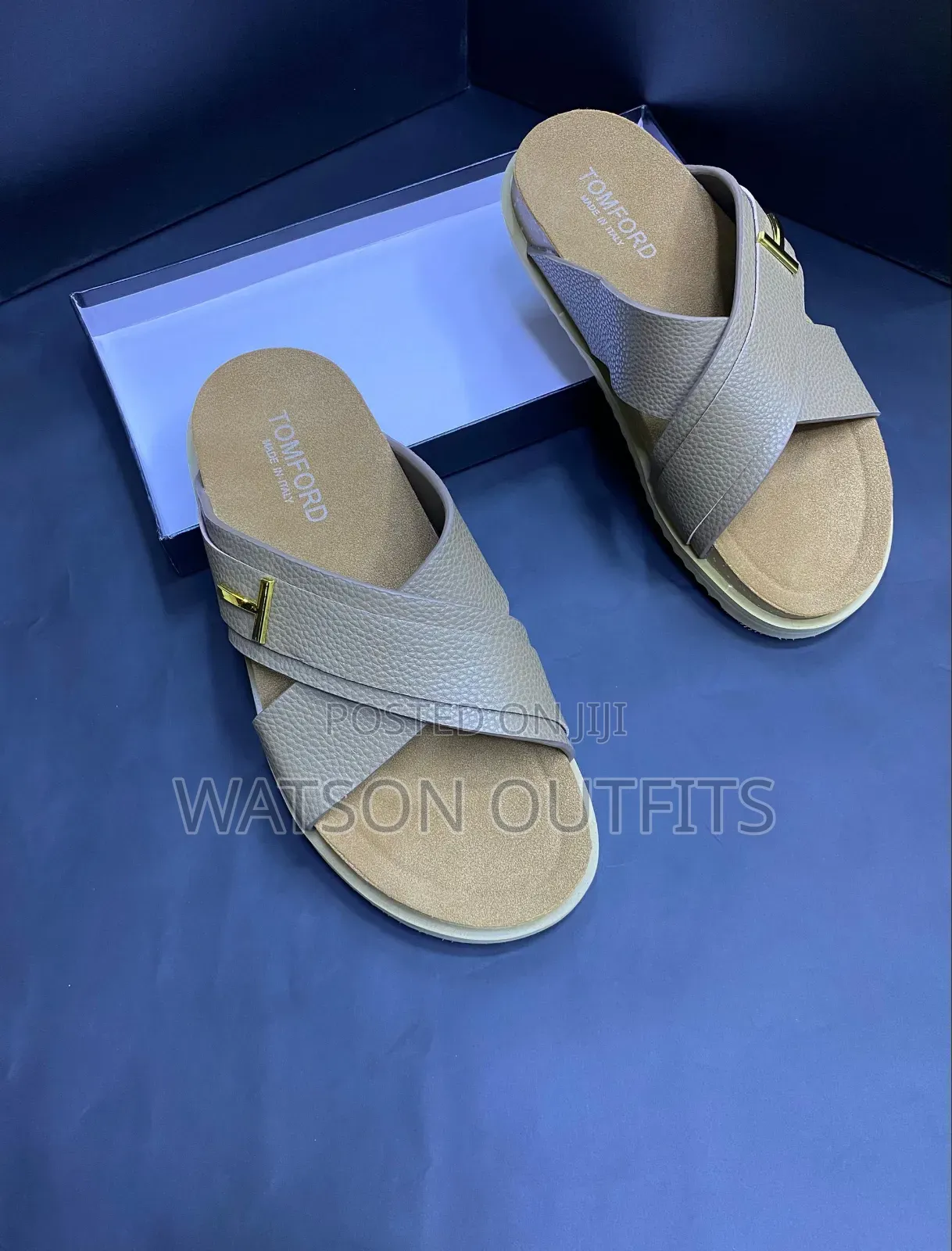 Men's or Male Pure and Grade One Leather Materials Sandals