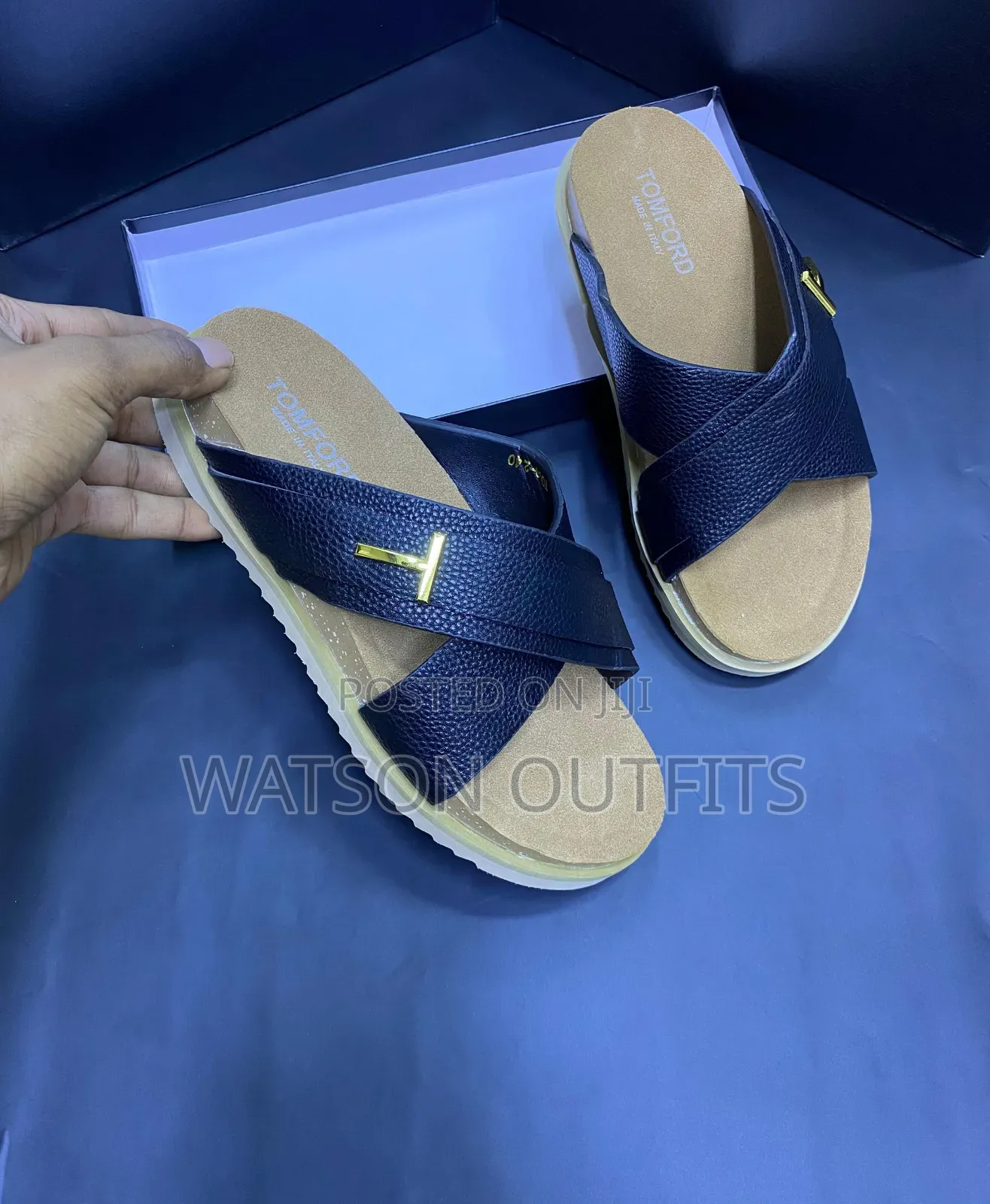 Men's or Male Pure and Grade One Leather Materials Sandals