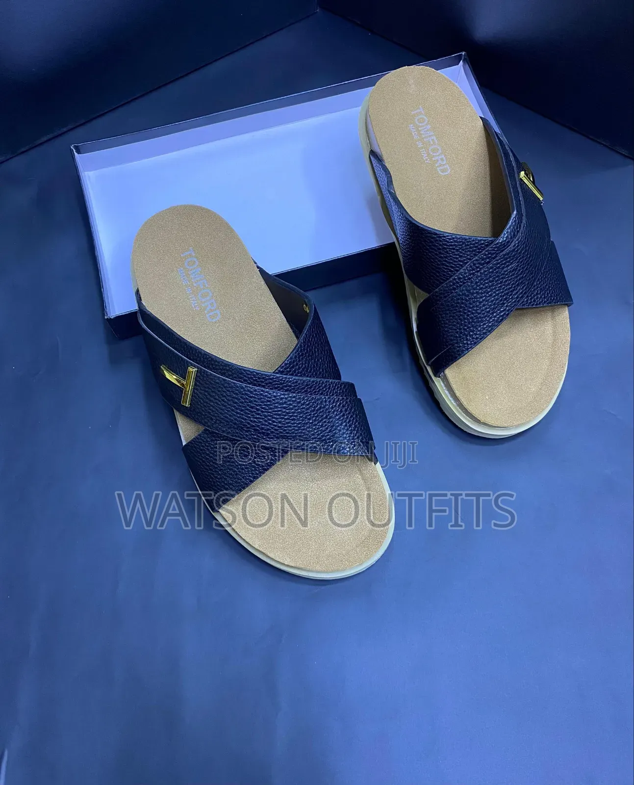 Men's or Male Pure and Grade One Leather Materials Sandals